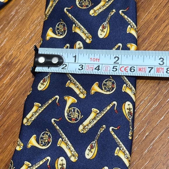 Thomas Pink Navy Blue Musical Instrument Tie - Picture 9 of 9